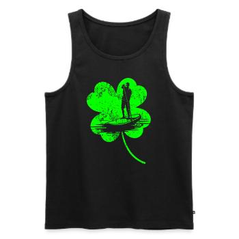Paddleboard Trèfle de la Saint-Patrick - Débardeur bio Premium Homme - noir - Devant - AI Model Male 178 light (178cm)