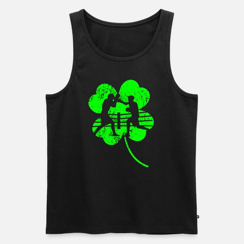 Boxen St. Patrick's Day Kleeblatt - Männer Premium Bio Tank Top - Schwarz