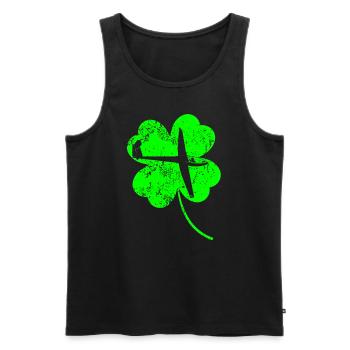 Vol à voile trèfle de la Saint-Patrick - Débardeur bio Premium Homme - noir - Devant - AI Model Male 178 light (178cm)