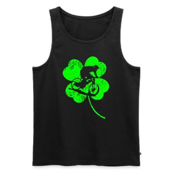 Trèfle de la Saint-Patrick à vélo - Débardeur bio Premium Homme - noir - Devant - AI Model Male 178 light (178cm)