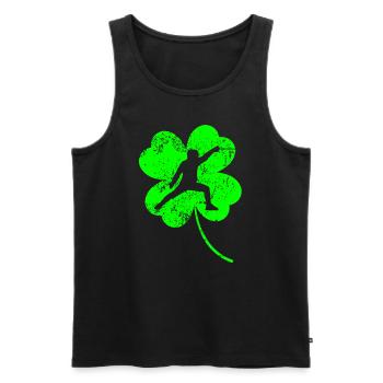 Fechten des St. Patrick's Day Kleeblatts - Männer Premium Bio Tank Top - Schwarz - Vorne - Michal (187cm)