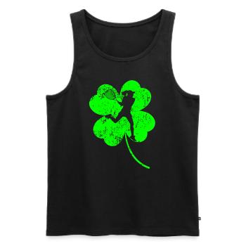 Tennis féminin Trèfle de la Saint-Patrick - Débardeur bio Premium Homme - noir - Devant - AI Model Male 178 light (178cm)