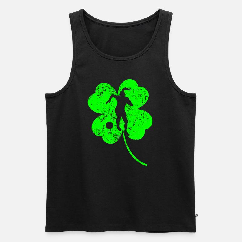 Fußball St. Patrick's Day Kleeblatt - Männer Premium Bio Tank Top - Schwarz