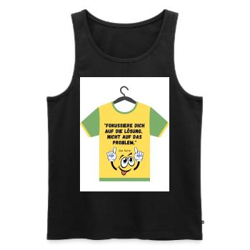Fokussiere Dich auf die Lösung... Zitat - Männer Premium Bio Tank Top - Schwarz - Vorne - Michal (187cm)