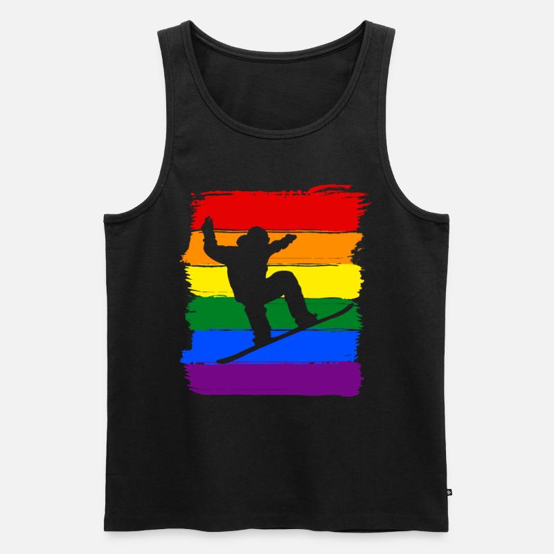 Snowboarden LGBT Pride - Männer Premium Bio Tank Top - Schwarz