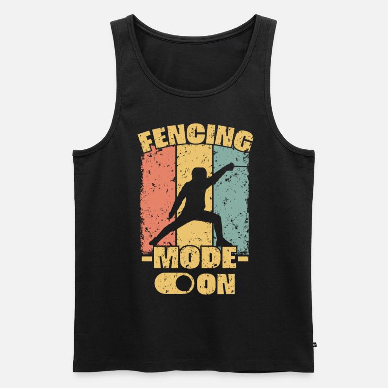 Fechten retro - Männer Premium Bio Tank Top - Schwarz