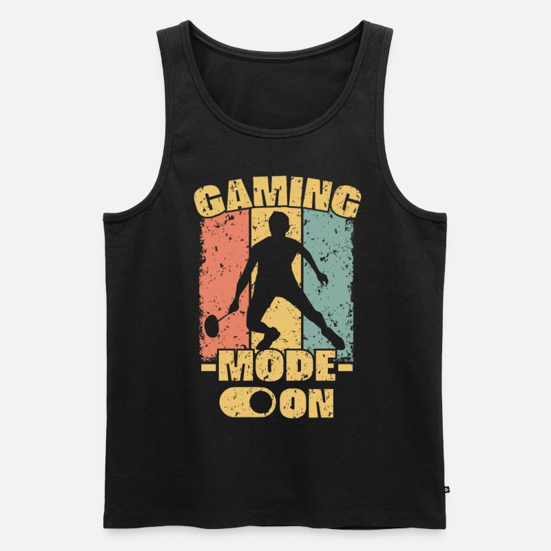 Badminton retro - Männer Premium Bio Tank Top - Schwarz