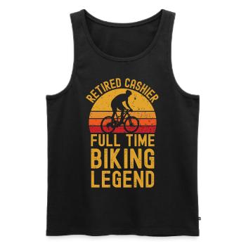 Caissière légende du vélo à la retraite - Débardeur bio Premium Homme - noir - Devant - Michal (187cm)