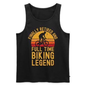 Retraité et légende du vélo - Débardeur bio Premium Homme - noir - Devant - Michal (187cm)