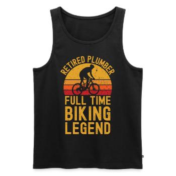 Retired plumber biking legend - Men's Premium Organic Tank Top - black - Front - AI Model Male 178 light (178cm)