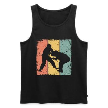 Judo retro - Men's Premium Organic Tank Top - black - Front - AI Model Male 178 light (178cm)