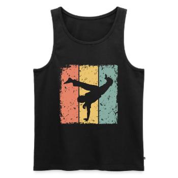 Capoeira retro - Men's Premium Organic Tank Top - black - Front - AI Model Male 178 light (178cm)