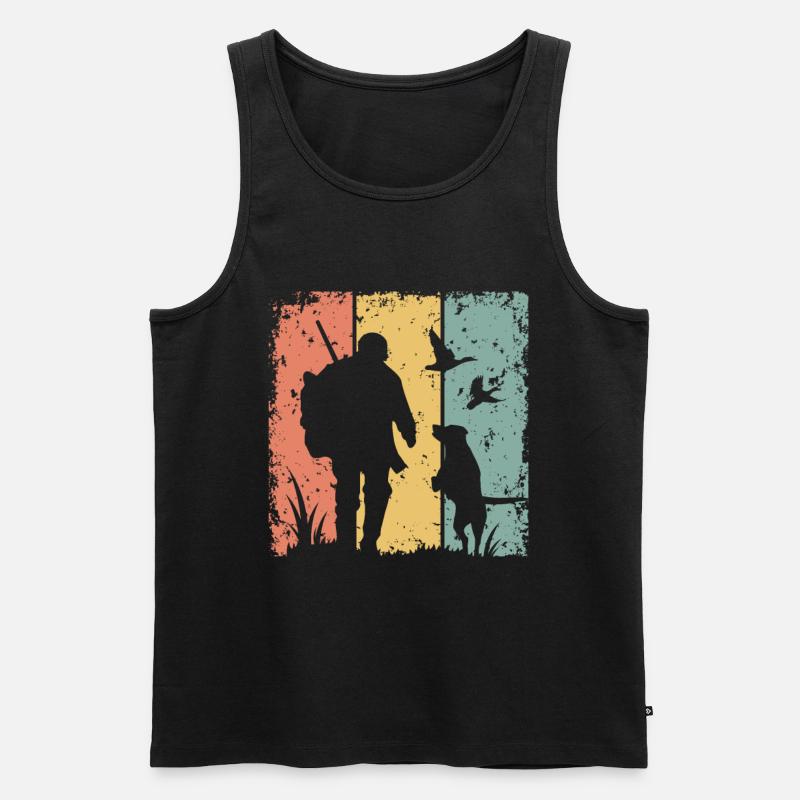 Jagd retro - Männer Premium Bio Tank Top - Schwarz
