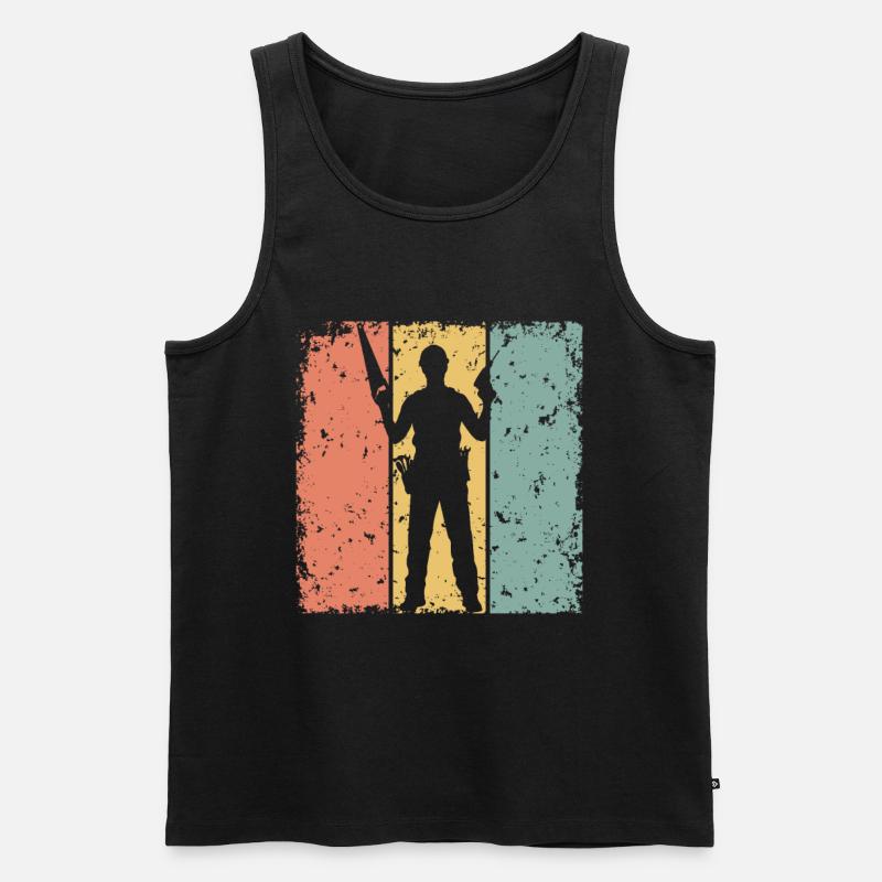 Handwerker retro - Männer Premium Bio Tank Top - Schwarz