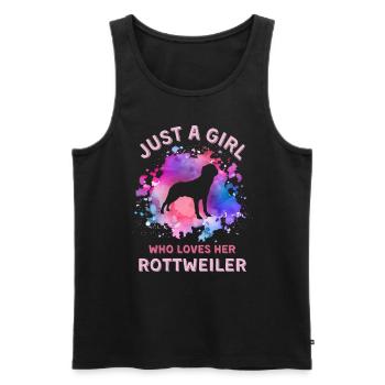 Nur ein Mädchen, das ihren Rottweiler liebt - Männer Premium Bio Tank Top - Schwarz - Vorne - Michal (187cm)