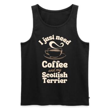 Kaffee Scottish-Terrier Liebhaber - Männer Premium Bio Tank Top - Schwarz - Vorne - AI Model Male 178 light (178cm)