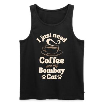 Kaffee Bombay-Katzenliebhaber - Männer Premium Bio Tank Top - Schwarz - Vorne - AI Model Male 178 light (178cm)