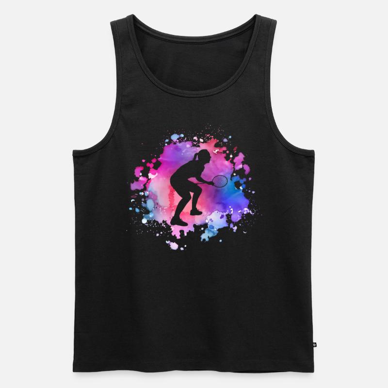 Frauen Badminton Mädchen - Männer Premium Bio Tank Top - Schwarz