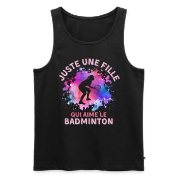 Frauen Badminton Mädchen - Männer Premium Bio Tank Top - Schwarz - Vorne - AI Model Male 178 light (178cm)