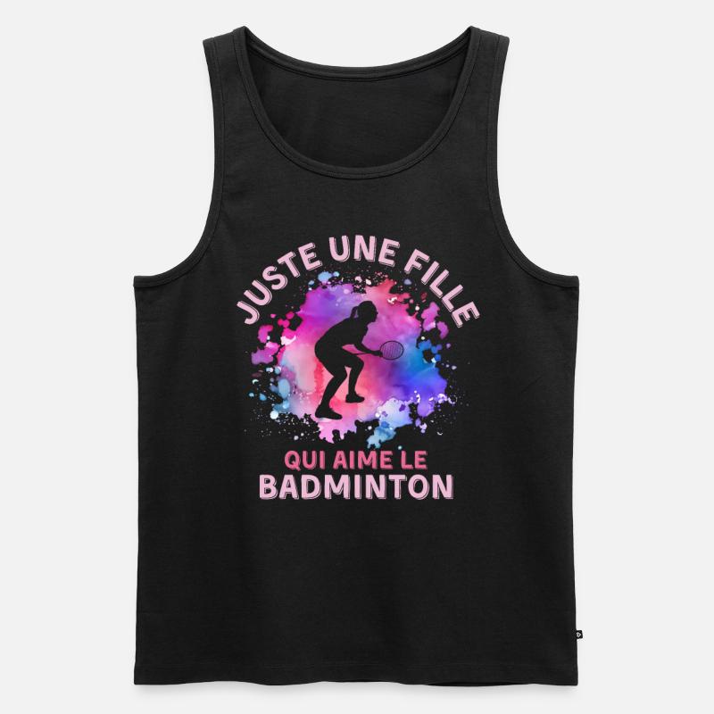 Frauen Badminton Mädchen - Männer Premium Bio Tank Top - Schwarz