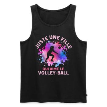 Volley-ball fille - Débardeur bio Premium Homme - noir - Devant - Michal (187cm)