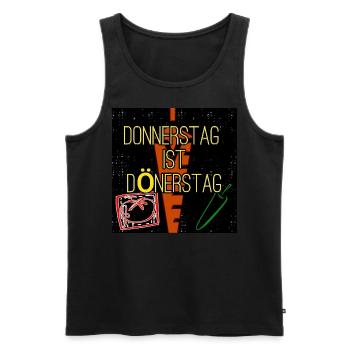 Donnerstag ist... - Shop WoW - Männer Premium Bio Tank Top - Schwarz - Vorne - AI Model Male 178 light (178cm)