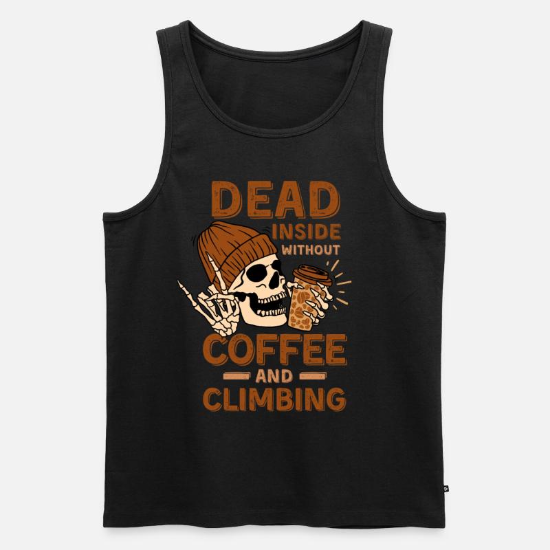 Kaffee Klettern Skelett - Männer Premium Bio Tank Top - Schwarz