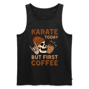 Coffee Karate skeleton - Men's Premium Organic Tank Top - black - Front - AI Model Male 178 light (178cm)