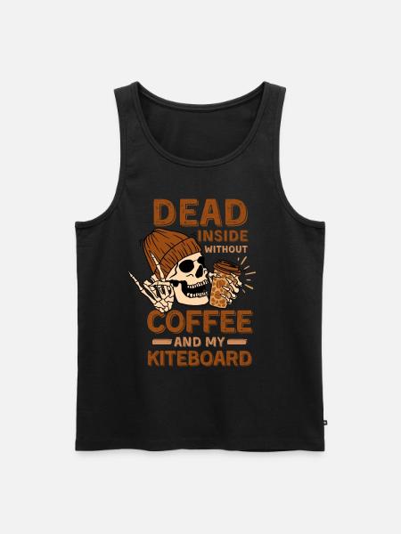 Coffee Kiteboarding skeleton - Men's Premium Organic Tank Top - black