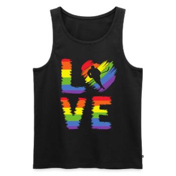 Fierté LGBT de hockey sur glace - Débardeur bio Premium Homme - noir - Devant - Michal (187cm)