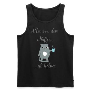 Kaffee und Katzenliebe - Männer Premium Bio Tank Top - Schwarz - Vorne - Michal (187cm)