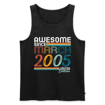 March 2005 Vintage Retro Birthday - Men's Premium Organic Tank Top - black - Front - Michal (187cm)