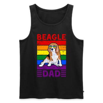 Beagle Dad LGBTQ - Men's Premium Organic Tank Top - black - Front - AI Model Male 178 light (178cm)