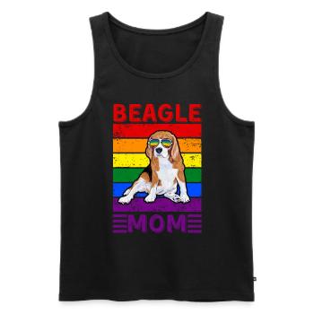 Beagle Maman LGBTQ - Débardeur bio Premium Homme - noir - Devant - AI Model Male 178 light (178cm)
