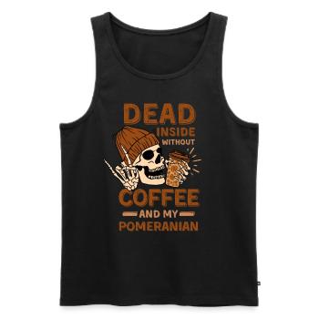 Kaffee Zwergspitz Hundeliebhaber - Männer Premium Bio Tank Top - Schwarz - Vorne - AI Model Male 178 light (178cm)