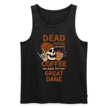 Café Amoureux des grand-danois - Débardeur bio Premium Homme - noir - Devant - Michal (187cm)
