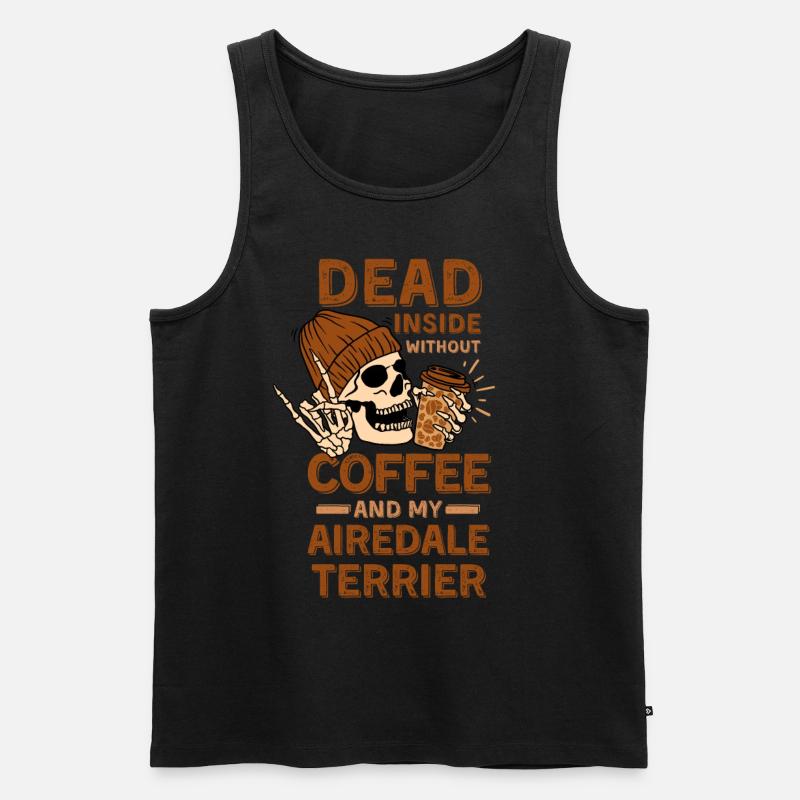 Kaffee Airedale-Terrier Liebhaber - Männer Premium Bio Tank Top - Schwarz