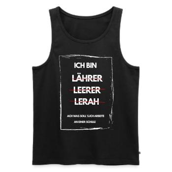ICH BIN LEHRER - Männer Premium Bio Tank Top - Schwarz - Vorne - Michal (187cm)