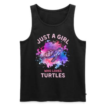 Just a girl who loves Turtles - Men's Premium Organic Tank Top - black - Front - Michal (187cm)