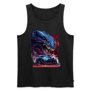 R35 The Beast - Men's Premium Organic Tank Top - black - Front - AI Model Male 178 light (178cm)