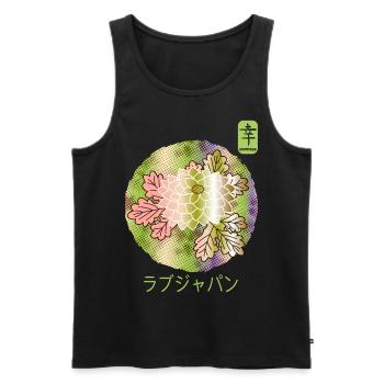 Japanische Vintage Floral Chrysantheme Glück - Männer Premium Bio Tank Top - Schwarz - Vorne - AI Model Male 178 light (178cm)