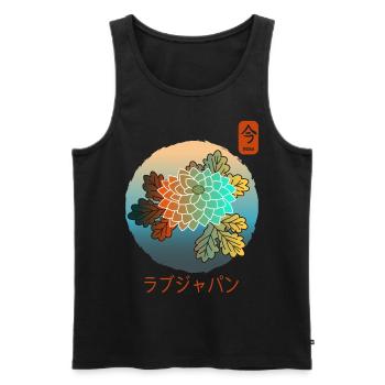 Vintage Floral japanische Chrysantheme jetzt Kanji - Männer Premium Bio Tank Top - Schwarz - Vorne - AI Model Male 178 light (178cm)