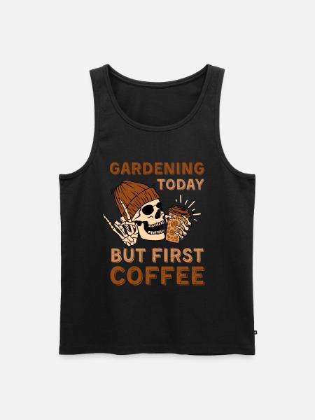 Coffee Gardening skeleton - Men's Premium Organic Tank Top - black