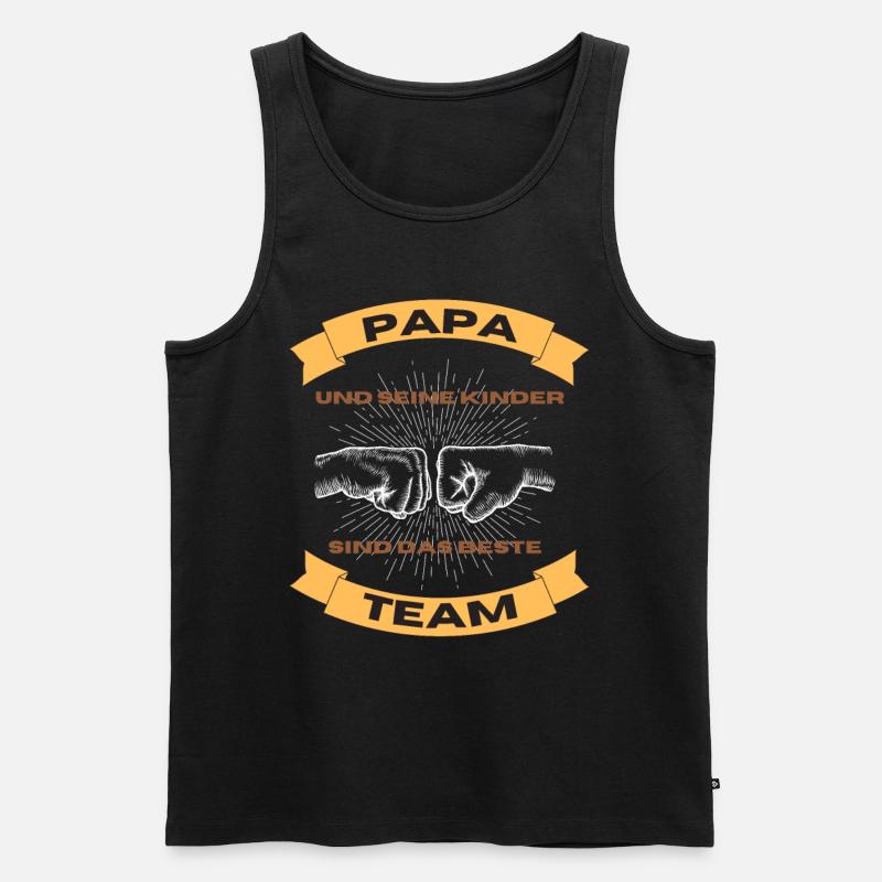 Papas Team - Männer Premium Bio Tank Top - Schwarz