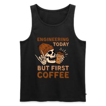 Squelette d’ingénierie du café - Débardeur bio Premium Homme - noir - Devant - Michal (187cm)