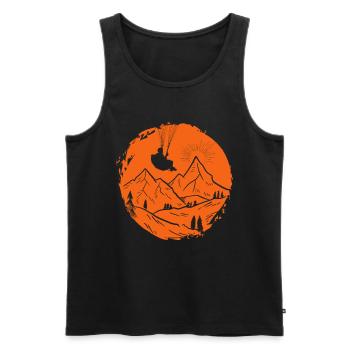 Paragliding - Men's Premium Organic Tank Top - black - Front - AI Model Male 178 light (178cm)