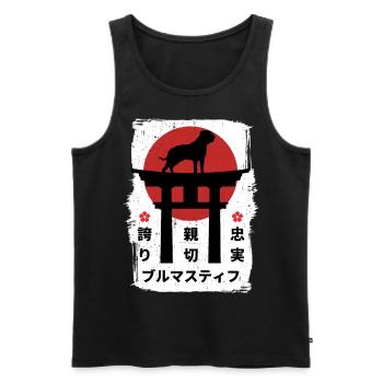 Bullmastiff dog Japan kanji - Men's Premium Organic Tank Top - black - Front - Michal (187cm)