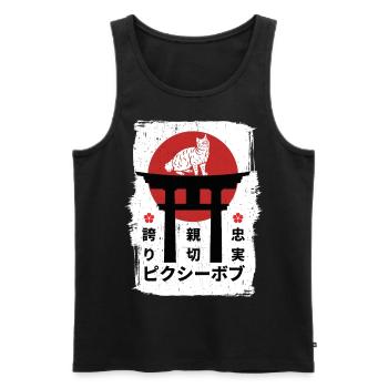Pixie-bob Katze Japan Kanji - Männer Premium Bio Tank Top - Schwarz - Vorne - AI Model Male 178 light (178cm)