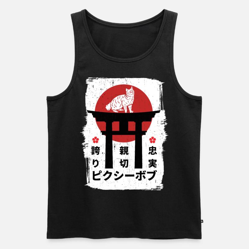 Pixie-bob Katze Japan Kanji - Männer Premium Bio Tank Top - Schwarz