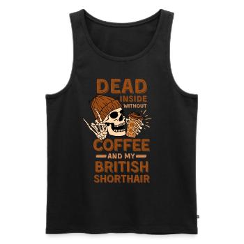 Café Amateur de chats britanniques à poil court - Débardeur bio Premium Homme - noir - Devant - Michal (187cm)
